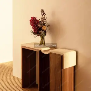 Sivan stone side table in a living room
