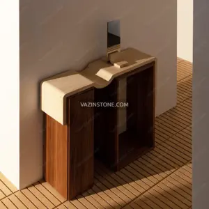 Sivan stone side table in a living room