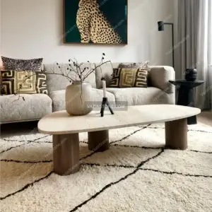Yashin stone coffee table in a living room