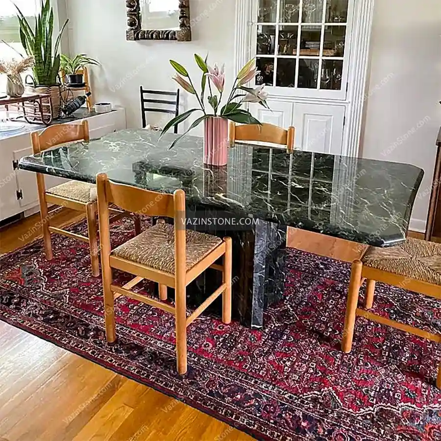 Stone dining table with granite