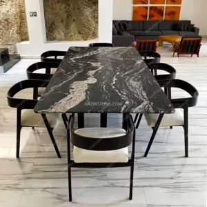 Stone dining table with granite