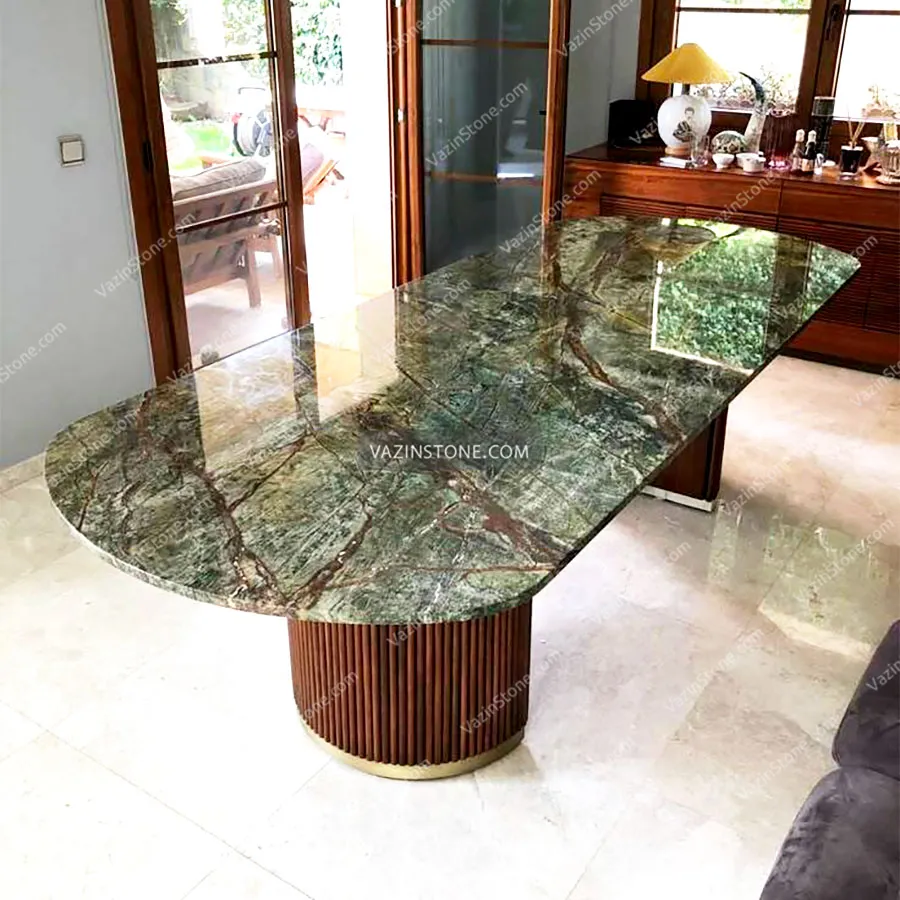 Stone dining table with granite