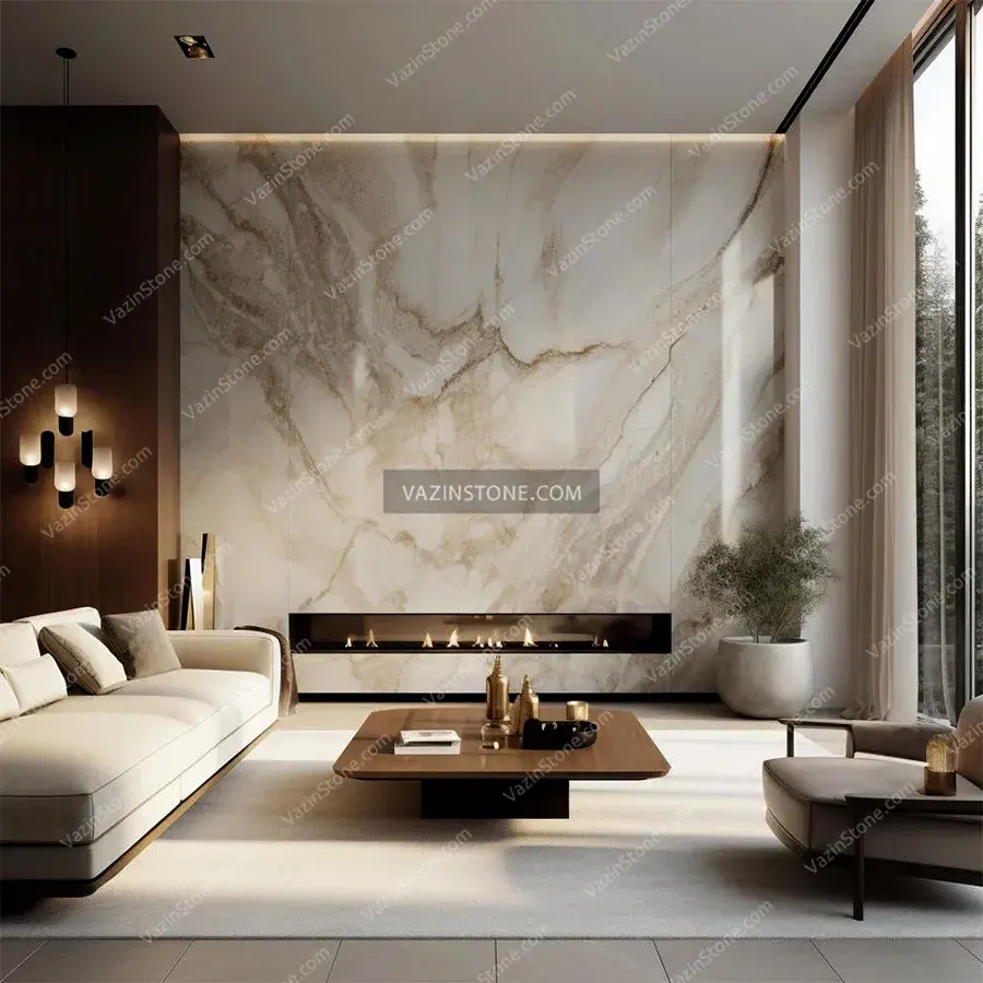 Stone fireplace model