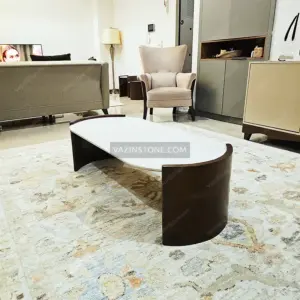 Oval coffee table of the Nazanin stone table set