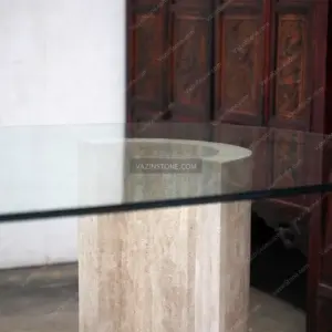 Mana stone dining table closeup