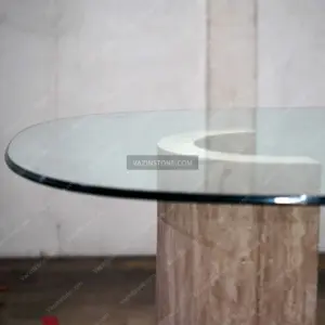Glass top of the Mana dining table