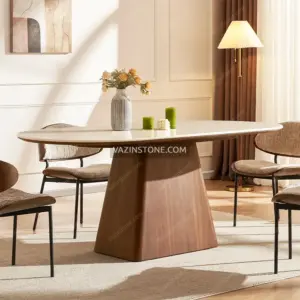 Aris stone dining table with chairs
