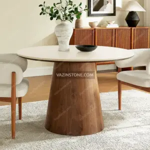 Lotus stone dining table with chairs