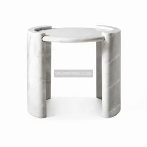 Nova stone side table with white stone