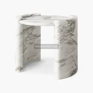 Nova stone side table with crystal marble