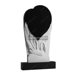 Granite swan headstone