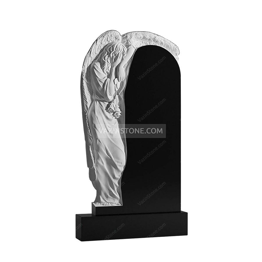 Angel granite headstone