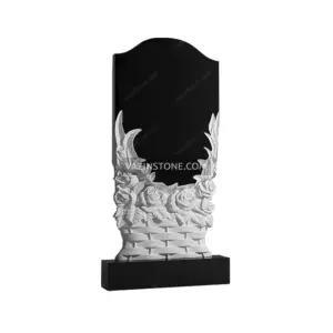 Granite flower basket headstone