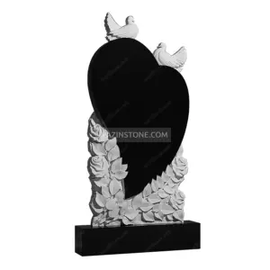Heart of peace granite headstone