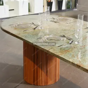 Atlan dining table with wooden legs