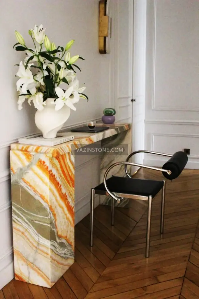 Onyx stone console table