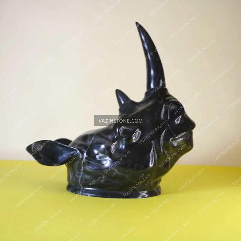 Rhinoceros head sculpture