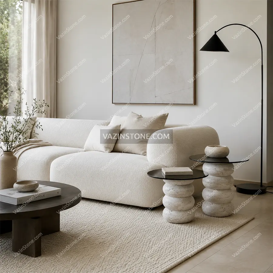 Sangchin side table in a living room