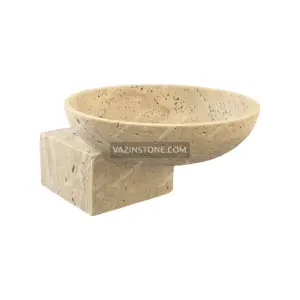 Travertino stone dish