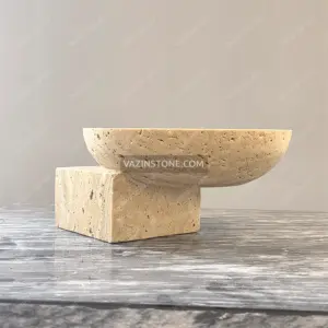 Travertino stone dish