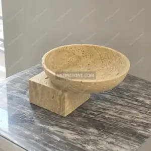 Travertino stone dish