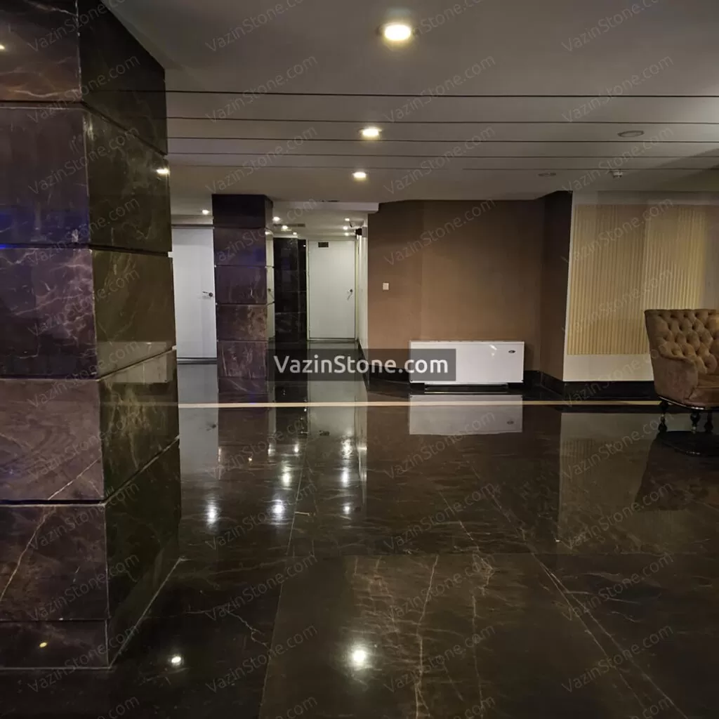 spider marble tile on floor and wall in lobby