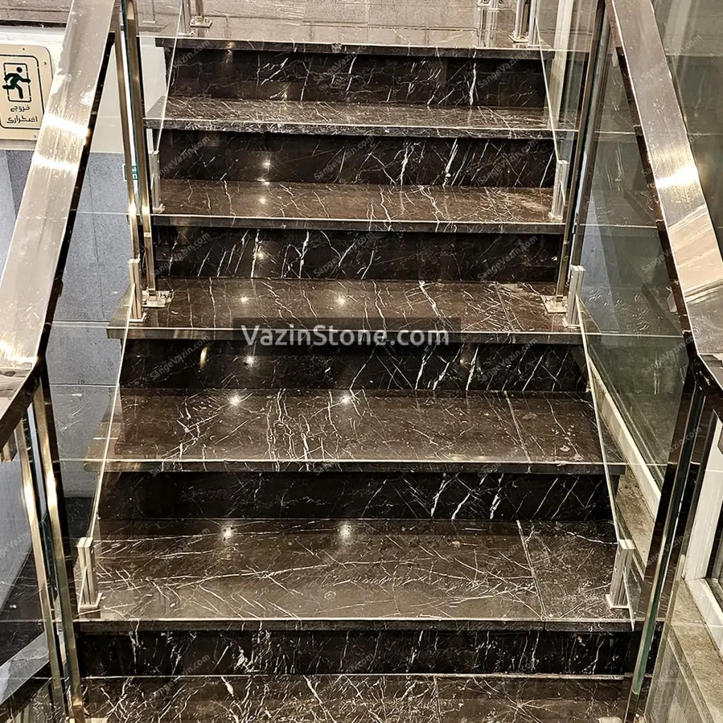 black NajafAbad marble in stairs