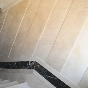 Abade cream marble on staircase wall stone