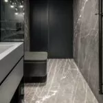 pietra grey bathroom wall