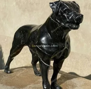 black dog statue