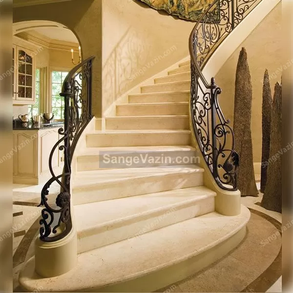 cream marble stairs