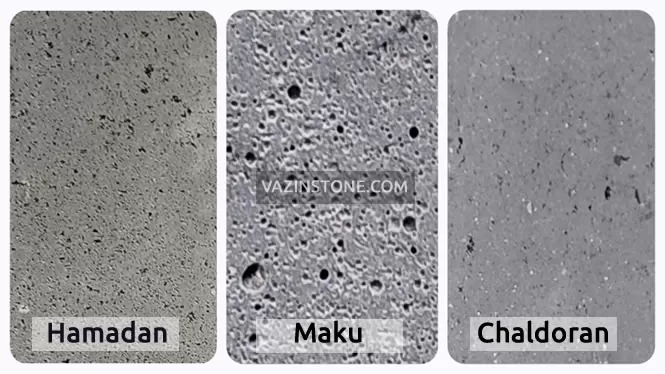 compare three basalt stones of Hamedan, Maku & Chaldoran
