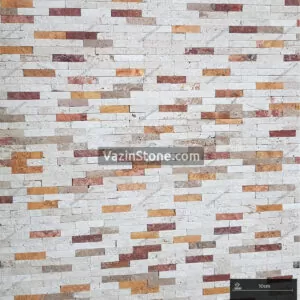 stacked stone white crema brown on wall