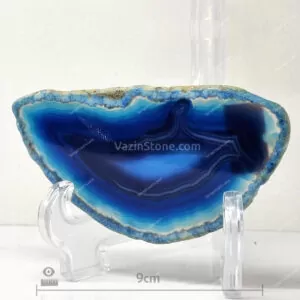 Smile shaped blue agate stone