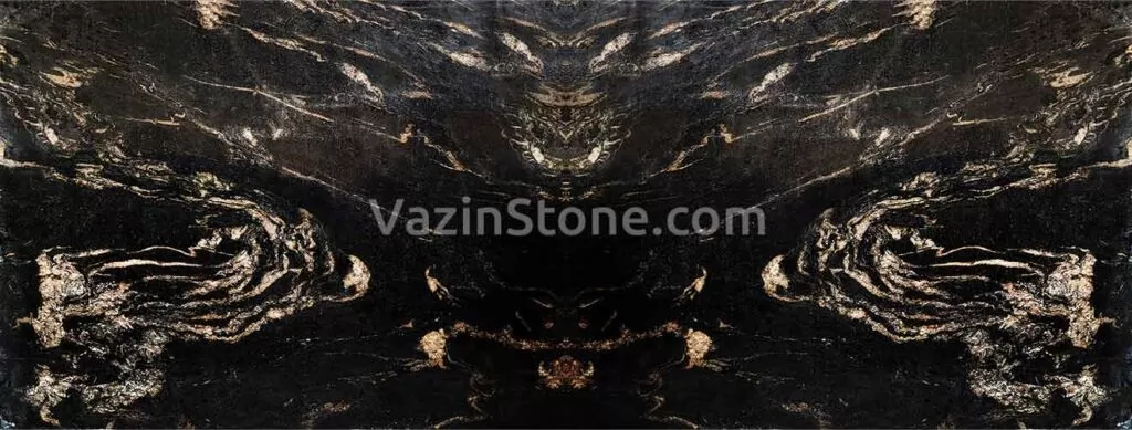 Black cosmic granite book-match slab stone