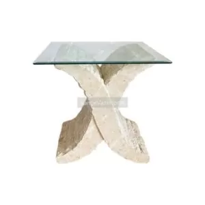 X shaped stone table