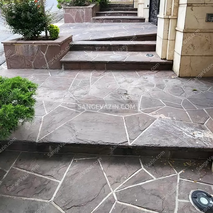 stair and floor with slate stone