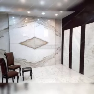 Four-match slab stone with crystal marble stone