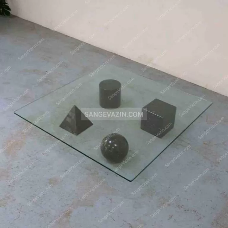 Black Geometric stone coffee table