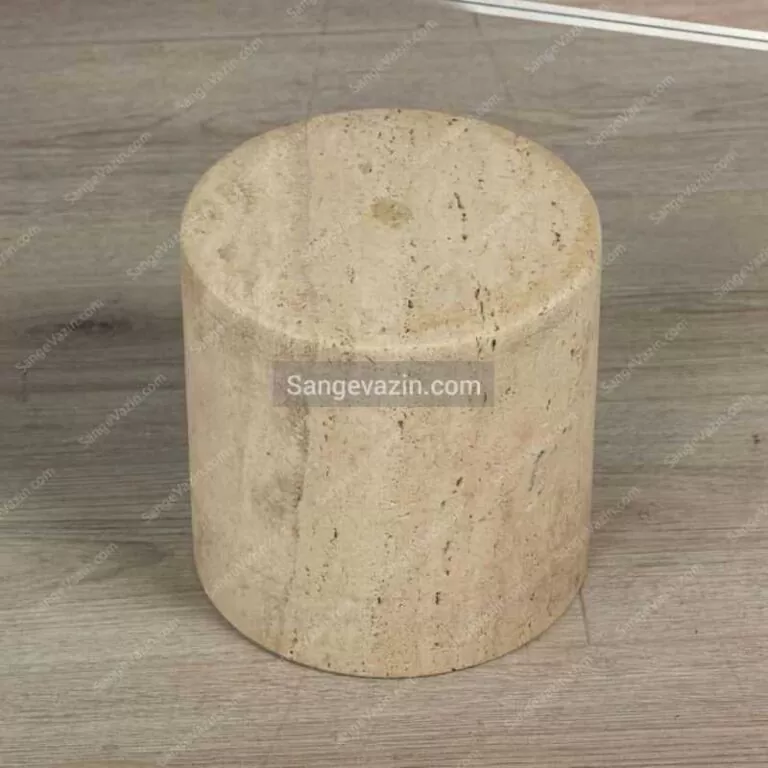 Cylinder stand of Geometric stone coffee table