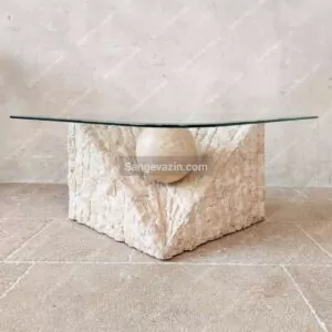 Pearl stone coffee table from the front