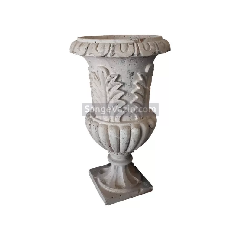Palm stone flower pot