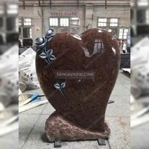 Brown heart-shaped tombstone